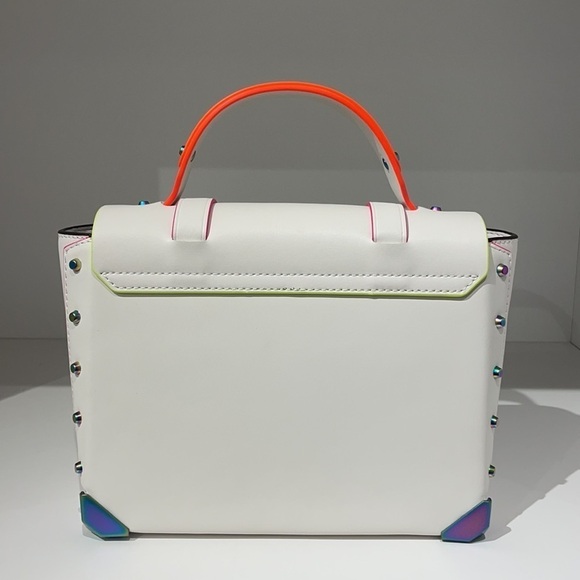 Michael Kors Manhattan contrast trim white satchel crossbody - Picture 3 of 12